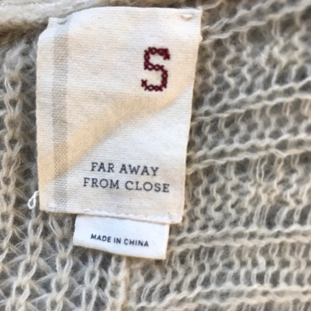 Anthropologie Wool Blend Neutral Sheer Sweater - Picture 7 of 7